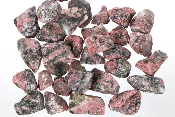 Raw Rhodonite Pieces, Rough Rhodonite, Genuine Rhodonite Crystal, Healing Crystal, Bulk Raw Gemstone, Lrhodonite001