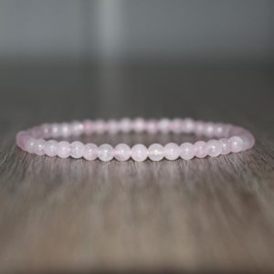 Shop Healing Stone Bracelets! 4mm Natural Rose Quartz Heal Crystal Bracelet, Healing Beaded Bracelet, Protection Bead Bracelet, Heal Bracelet, Rose Quartz Jewelry | Natural genuine Gemstone bracelets. Buy crystal jewelry, handmade handcrafted artisan jewelry for women.  Unique handmade gift ideas. #jewelry #beadedbracelets #beadedjewelry #gift #shopping #handmadejewelry #fashion #style #product #bracelets #affiliate #ad
