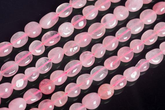 Genuine Natural Rose Quartz Loose Beads Madagascar Grade Aaa Pebble Nugget Shape 7-9mm