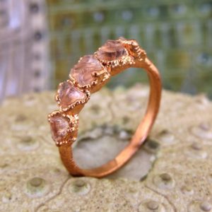 Shop Rose Quartz Rings! Rose quartz ring, april birthstone ring, april birthday, minimalist ring, dainty ring | Natural genuine Rose Quartz rings, simple unique handcrafted gemstone rings. #rings #jewelry #shopping #gift #handmade #fashion #style #affiliate #ad