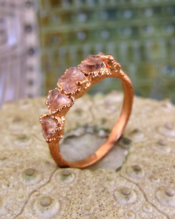 Rose Quartz Ring, April Birthstone Ring, April Birthday, Minimalist Ring, Dainty Ring