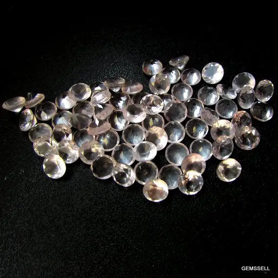 10 Pieces 3mm Rose Quartz Faceted Round Loose Gemstone, Rose Quartz Round Faceted Loose Gemstone,  Rose Quartz Faceted Loose Gemstone