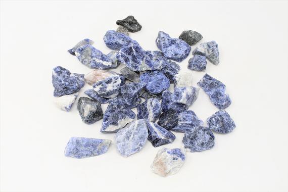 Rough Raw Sodalite Crystal Stone From Brazil - High Grade A Quality - Healing Crystals - 8 Oz, 1 Lb, 2 Lb, Bulk Lot