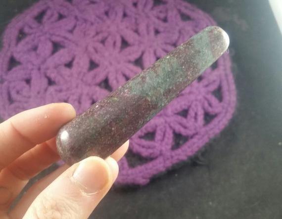 Ruby And Blue Kyanite Polished Wand Rounded Crystal Stones Crystals Red Blue Magick Altar Tool Massage