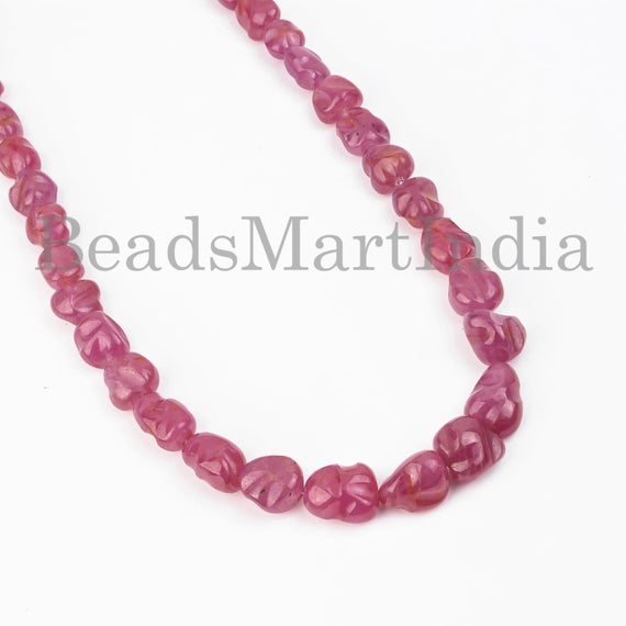 Ruby Plain Nugget Shape Natural Beads Necklace, 6x10-13x15mm Aaa Quality Ruby Necklace, Ruby Plain Necklace, Ruby Nugget Beads