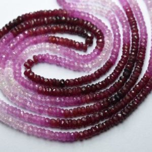 Shop Ruby Faceted Beads! 7 Inches Strand,Superb-Finest Quality,Natural Shaded Ruby Micro Faceted Rondelles,Size.4.5mm | Natural genuine faceted Ruby beads for beading and jewelry making.  #jewelry #beads #beadedjewelry #diyjewelry #jewelrymaking #beadstore #beading #affiliate #ad