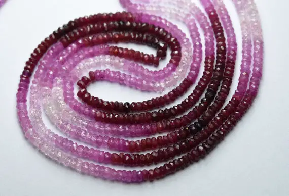 7 Inches Strand,superb-finest Quality,natural Shaded Ruby Micro Faceted Rondelles,size.4.5mm