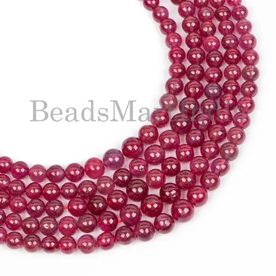 Ruby Plain Round Beads, Ruby Round Beads, Plain Ruby Beads, Ruby Beads, Plain Round Beads, Ruby Smooth Rondelle Beads, Ruby Gemstone Beads