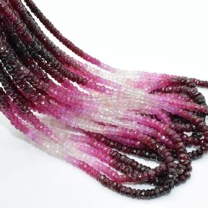 Shop Ruby Rondelle Beads! Ruby shaded faceted beads,Natural Ruby Rondelle Beads,3mm to 3.5mm faceted beads,ruby faceted beads,jewelry making supply,ruby beads strand | Natural genuine rondelle Ruby beads for beading and jewelry making.  #jewelry #beads #beadedjewelry #diyjewelry #jewelrymaking #beadstore #beading #affiliate #ad
