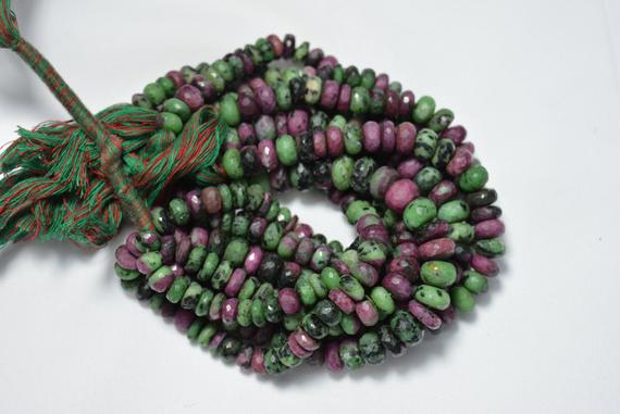 Ruby Zoisite Rondelle Beads, Ruby Zoisite Faceted Beads, Ruby Zoisite Cut Rondelle Beads, Beads For Necklace, 7mm, 8 Inches Strand # Bd24