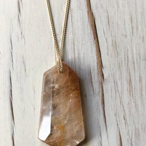 Shop Rutilated Quartz Jewelry! Copper Rutilated Quartz Necklace Copper Rutilated Quartz Pendant Necklace Gemstone Necklace | Natural genuine Rutilated Quartz jewelry. Buy crystal jewelry, handmade handcrafted artisan jewelry for women.  Unique handmade gift ideas. #jewelry #beadedjewelry #beadedjewelry #gift #shopping #handmadejewelry #fashion #style #product #jewelry #affiliate #ad