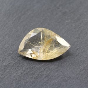 Shop Rutilated Quartz Shapes! Golden Rutilated Quartz Loose Gemstone, Freeform Shape, Faceted Cut – 16x26mm, 16.54ct | Natural genuine stones & crystals in various shapes & sizes. Buy raw cut, tumbled, or polished gemstones for making jewelry or crystal healing energy vibration raising reiki stones. #crystals #gemstones #crystalhealing #crystalsandgemstones #energyhealing #affiliate #ad