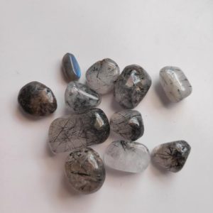 Shop Tumbled Rutilated Quartz Crystals & Pocket Stones! 10 pc Black Rutile Quartz Tumble Black Rutile Gemstone Top quality handmade Black Rutile Loose Tumble Dimensions-25x15x10mm(Approx) Wt-100gm | Natural genuine stones & crystals in various shapes & sizes. Buy raw cut, tumbled, or polished gemstones for making jewelry or crystal healing energy vibration raising reiki stones. #crystals #gemstones #crystalhealing #crystalsandgemstones #energyhealing #affiliate #ad