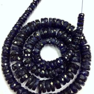Shop Sapphire Faceted Beads! AAA Fine Quality Natural Blue Sapphire Faceted Tyre Beads Sapphire Wheel Shape Sapphire Gemstone Beads 6-9.MM Jewelry Making Tyre Shape | Natural genuine faceted Sapphire beads for beading and jewelry making.  #jewelry #beads #beadedjewelry #diyjewelry #jewelrymaking #beadstore #beading #affiliate #ad