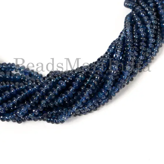 2-3.50 Mm Burma Sapphire Smooth Rondelle Gemstone Beads, Burma Sapphire Beads, Burma Sapphire Rondelle Beads, Burma Blue Sapphire Beads