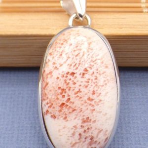 Shop Scolecite Jewelry! Orange Scolecite pendant oval shape, scolecit pendant, scolecite jewelry, PAC52.2 | Natural genuine Scolecite jewelry. Buy crystal jewelry, handmade handcrafted artisan jewelry for women.  Unique handmade gift ideas. #jewelry #beadedjewelry #beadedjewelry #gift #shopping #handmadejewelry #fashion #style #product #jewelry #affiliate #ad