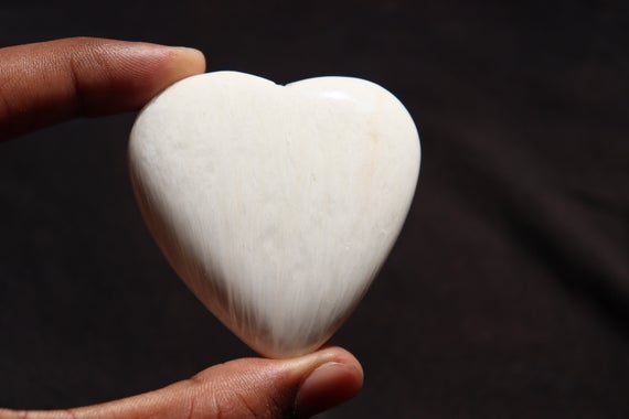 Scolecite Heart Stone / Scolecite Crystal - Cristal Polished Gemstone | Scolecite Stone Crystal Heart Stone (healing Crystals And Stones)