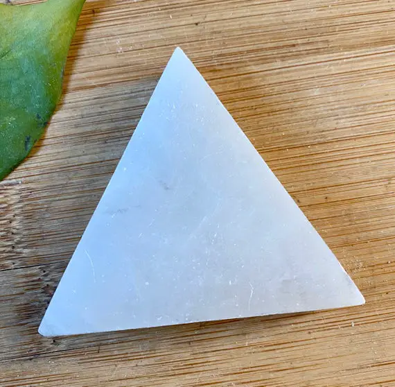 Triangle Selenite Crystal Charging Plate Windowpane Geode Satin Spar Gypsum