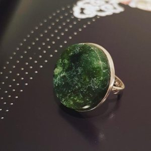 Serpentine Ring, Handmade Sterling Silver Serpentine Ring, Balkh Ring, Valentines gift | Natural genuine Serpentine rings, simple unique handcrafted gemstone rings. #rings #jewelry #shopping #gift #handmade #fashion #style #affiliate #ad