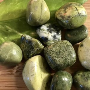 Shop Tumbled Serpentine Crystals & Pocket Stones! Tumbled Green Serpentine Stone  with Gift Bag and Note | Natural genuine stones & crystals in various shapes & sizes. Buy raw cut, tumbled, or polished gemstones for making jewelry or crystal healing energy vibration raising reiki stones. #crystals #gemstones #crystalhealing #crystalsandgemstones #energyhealing #affiliate #ad