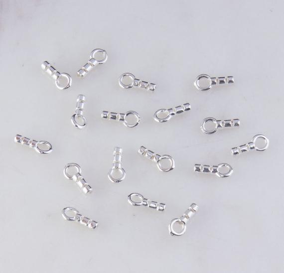 Sterling Silver Crimp End Caps With Closed Ring (set Of 20)
