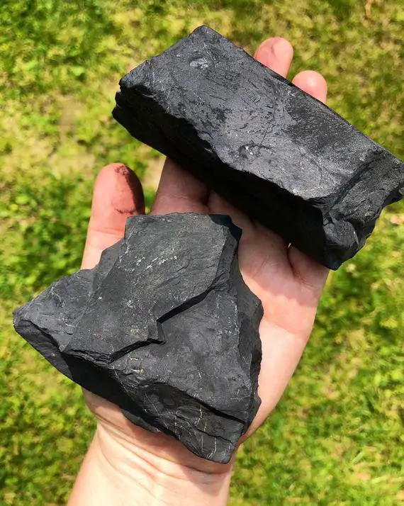 Raw Shungite Stone (.5" - 12") - Rough Shungite From Karelia, Russia - Healing Crystals & Stones - Emf Protection Stone - Root Chakra Stone