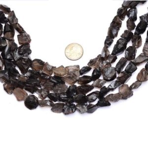 Shop Smoky Quartz Chip & Nugget Beads! AAA Smoky Quartz 16mm-20mm Raw Rough Nuggets | Brown Smoky Semi Precious Gemstone Tumbles | Natural Uneven Polished Beads for Jewelry Making | Natural genuine chip Smoky Quartz beads for beading and jewelry making.  #jewelry #beads #beadedjewelry #diyjewelry #jewelrymaking #beadstore #beading #affiliate #ad
