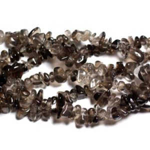 Shop Smoky Quartz Chip & Nugget Beads! Thread 80cm 270pc approx – Stone Beads – Quartz Smoked Rocailles Chips 5-10mm Brown Grey Transparent | Natural genuine chip Smoky Quartz beads for beading and jewelry making.  #jewelry #beads #beadedjewelry #diyjewelry #jewelrymaking #beadstore #beading #affiliate #ad