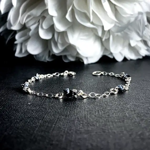 Snowflake Obsidian Black Obsidian Crystal Bracelet