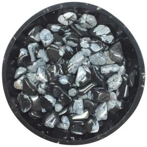 Shop Tumbled Snowflake Obsidian Crystals & Pocket Stones! Snowflake Obsidian Mini Crystal Chips – Size 2 | Mini Snowflake Obsidian Chip Stones | Roller Bottle Crystals | Orgonite Supplies | Natural genuine stones & crystals in various shapes & sizes. Buy raw cut, tumbled, or polished gemstones for making jewelry or crystal healing energy vibration raising reiki stones. #crystals #gemstones #crystalhealing #crystalsandgemstones #energyhealing #affiliate #ad
