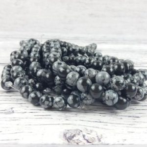 Shop Snowflake Obsidian Bead Shapes! Snowflake Obsidian Gemstone Beads, Reiki Infused Large Hole Beads, Obsidian Crystal Big Hole Stone Beads | Natural genuine other-shape Snowflake Obsidian beads for beading and jewelry making.  #jewelry #beads #beadedjewelry #diyjewelry #jewelrymaking #beadstore #beading #affiliate #ad
