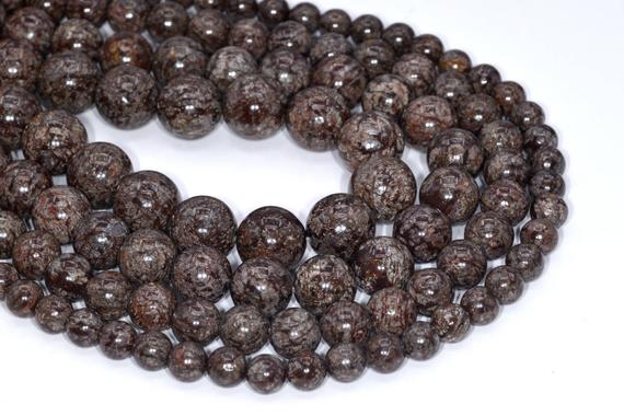 Genuine Natural Brown Snowflake Obsidian Loose Beads Round Shape 6mm 8mm 10mm 12mm