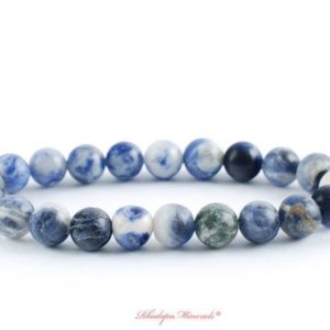 Shop Sodalite Bracelets! Sodalite Bracelet, Sodalite Bracelets 8 mm, Sodalite Crystals, Sodalite Stones, Metaphysical Crystals, Gifts, Crystals, Stones, Rocks, Gems | Natural genuine Sodalite bracelets. Buy crystal jewelry, handmade handcrafted artisan jewelry for women.  Unique handmade gift ideas. #jewelry #beadedbracelets #beadedjewelry #gift #shopping #handmadejewelry #fashion #style #product #bracelets #affiliate #ad