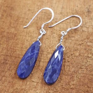Shop Sodalite Earrings! Treat Yourself Special With Sodalite Earrings/ 925 Sterling Silver Sodalite Earrings/ Blue Jewelry/ Gift For Her | Natural genuine Sodalite earrings. Buy crystal jewelry, handmade handcrafted artisan jewelry for women.  Unique handmade gift ideas. #jewelry #beadedearrings #beadedjewelry #gift #shopping #handmadejewelry #fashion #style #product #earrings #affiliate #ad