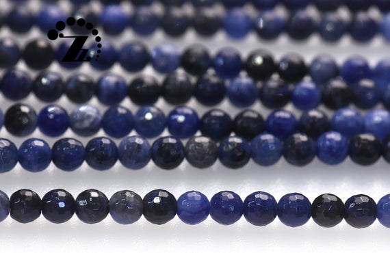 Sodalite Faceted (128 Faces) Round Bedas,blue Sodalite,natural,gemstoen,diy Beads,6mm 8mm 10mm For Choice,15" Full Strand