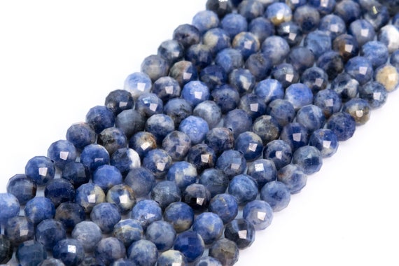 Genuine Natural Blue Sodalite Loose Beads Grade A Faceted Round Shape 5mm