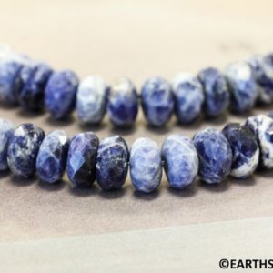 Shop Sodalite Faceted Beads! M/ Sodalite 12mm/ 10mm/ 8mm Faceted Rondell Loose Beads. 16" strand. Semiprecious Gemstone Wholesale Beads Supply | Natural genuine faceted Sodalite beads for beading and jewelry making.  #jewelry #beads #beadedjewelry #diyjewelry #jewelrymaking #beadstore #beading #affiliate #ad
