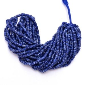 Shop Sodalite Bead Shapes! Blue Sodalite Gemstone 5mm-6mm Smooth Wheel Spacer Beads | Natural Sodalite Semi Precious Gemstone Loose Heishi / Coin Beads | 16inch Strand | Natural genuine other-shape Sodalite beads for beading and jewelry making.  #jewelry #beads #beadedjewelry #diyjewelry #jewelrymaking #beadstore #beading #affiliate #ad
