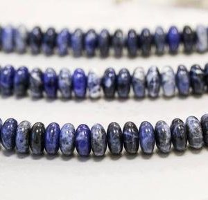 M-S/ Sodalite 8mm/ 6mm/ 4.5mm Rondelle Beads 15.5" strand Natural blue gemstone beads For jewelry making | Natural genuine rondelle Sodalite beads for beading and jewelry making.  #jewelry #beads #beadedjewelry #diyjewelry #jewelrymaking #beadstore #beading #affiliate #ad