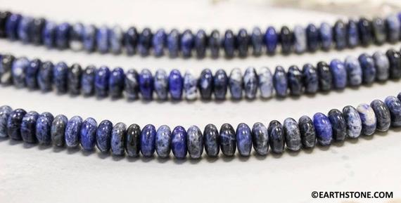 M-s/ Sodalite 8mm/ 6mm/ 4.5mm Rondelle Beads 15.5" Strand Natural Blue Gemstone Beads For Jewelry Making