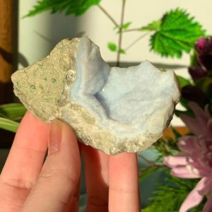 Shop Raw & Rough Blue Lace Agate Stones! Sparkling Raw Blue Lace Agate Crystal Chunk | Natural genuine stones & crystals in various shapes & sizes. Buy raw cut, tumbled, or polished gemstones for making jewelry or crystal healing energy vibration raising reiki stones. #crystals #gemstones #crystalhealing #crystalsandgemstones #energyhealing #affiliate #ad