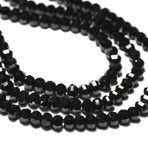 Shop Spinel Faceted Beads! 10pc – Perles de Pierre – Spinelle noire Rondelles Facettées 6x4mm – 8741140019874 | Natural genuine faceted Spinel beads for beading and jewelry making.  #jewelry #beads #beadedjewelry #diyjewelry #jewelrymaking #beadstore #beading #affiliate #ad