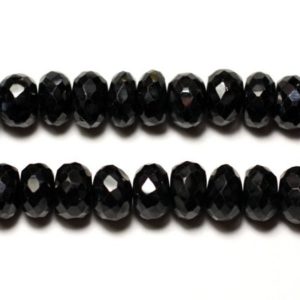 Shop Spinel Faceted Beads! Fil 21cm 42pc env – Perles de Pierre – Spinelle Noir Rondelles facettées 7-8mm | Natural genuine faceted Spinel beads for beading and jewelry making.  #jewelry #beads #beadedjewelry #diyjewelry #jewelrymaking #beadstore #beading #affiliate #ad