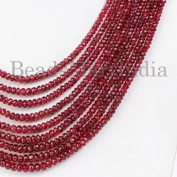 3.25-5.50 Mm Burma Spinel Faceted Necklace, Burma Spinel Necklace, Burma Spinel Faceted Rondelle Necklace, Spinel Faceted Beads,spinel Beads
