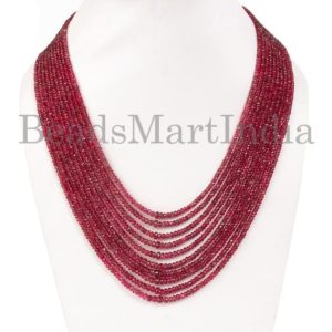 Shop Spinel Necklaces! Unheated Burma Spinel Plain Necklace, 3.5-5.5 mm Spinel Necklace, Burma Spinel Rondelle necklace, Spinel Plain Rondelle Beads ,Spinel Beads | Natural genuine Spinel necklaces. Buy crystal jewelry, handmade handcrafted artisan jewelry for women.  Unique handmade gift ideas. #jewelry #beadednecklaces #beadedjewelry #gift #shopping #handmadejewelry #fashion #style #product #necklaces #affiliate #ad
