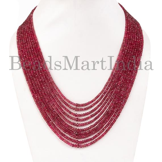 Unheated Burma Spinel Plain Necklace, 3.5-5.5 Mm Spinel Necklace, Burma Spinel Rondelle Necklace, Spinel Plain Rondelle Beads ,spinel Beads