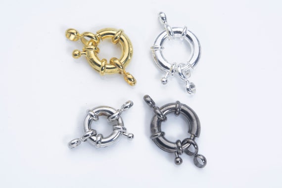 Steering Wheel Clasps - Silver Plated Brass Clasp - Gold Plated Spring Ring Jewelry Clasps - Wheel Necklace Clasp -size 9-17mm-10sets