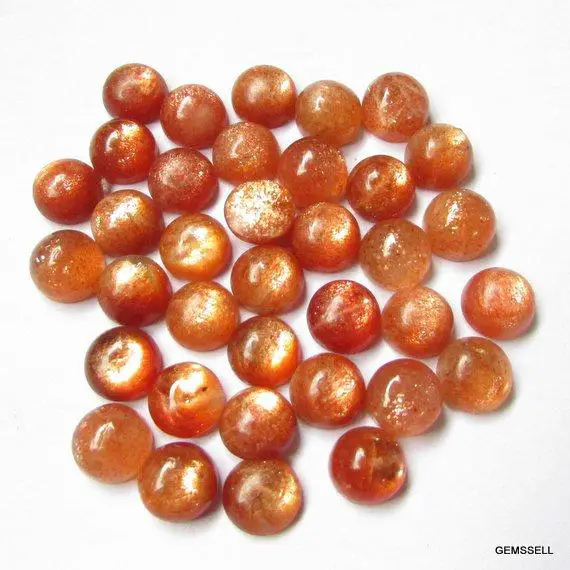 10 Pieces 3mm To 6mm Sunstone Cabochon Round Loose Gemstone, Sunstone Round Cabochon Aaa Quality Gemstone, Sunstone Cabochon Loose Gemstone