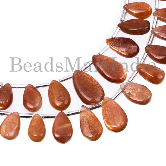 5.50x8.50-9x13.50 Mm Sunstone Smooth Beads, Sunstone Pear Shape Beads, Sunstone Smooth Pear Shape Beads, Sunstone Plain Pear Shape Beads,