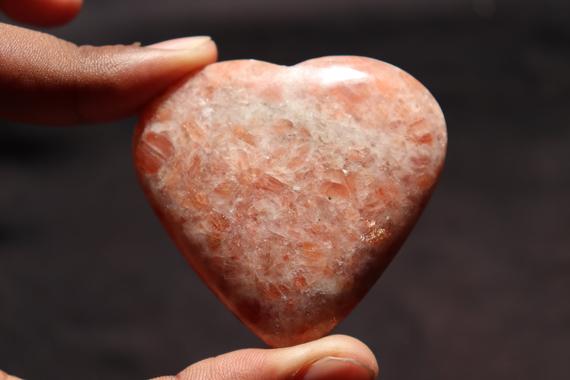 A+ (new) Grade Natural Sunstone Heart Stone, Sunstone Crystal Heart Stone, Healing Stone, Crystal Stone, Sunstone Stone, Christmasgift
